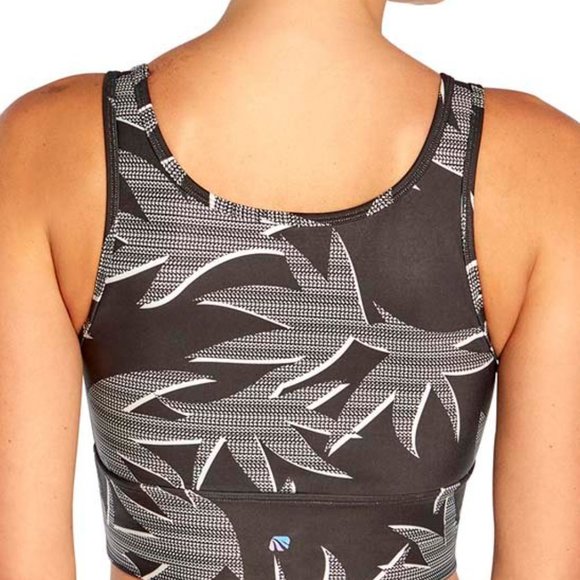 NWT Black Mono Palms Convertible Sports Bra - Picture 2 of 3
